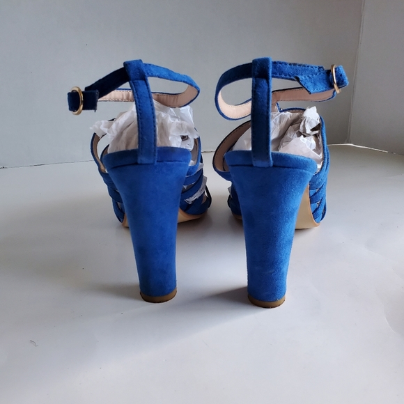 Missguided Chunky Heeled Strappy Sandals, Royal Blue, 9 - Picture 3 of 6